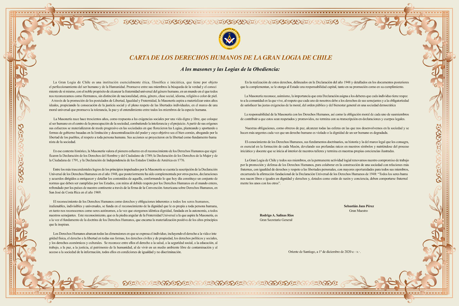 Carta de los Derechos Humanos de la Gran Logia de Chile
